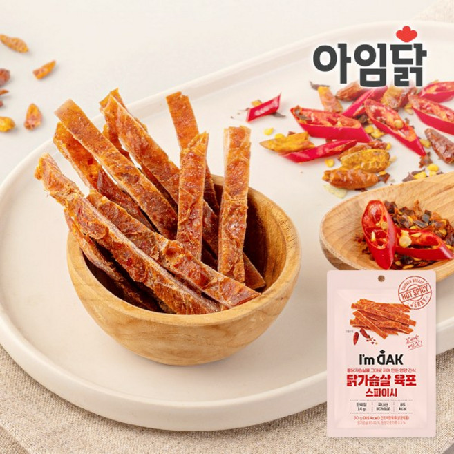 아임닭 닭가슴살 육포 스파이시, 30g, 30개