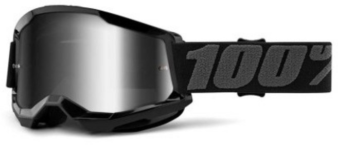 100% 백퍼센트 스트라타 STRATA 2 Goggle 바이크 오토바이 고글 (옵션선택), 02.블랙-미러 실버 렌즈, 1개