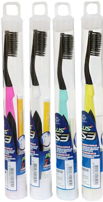 휴먼테크 플러스 153 숯칫솔 흑칫솔 미세모칫솔, 1개입, 4개