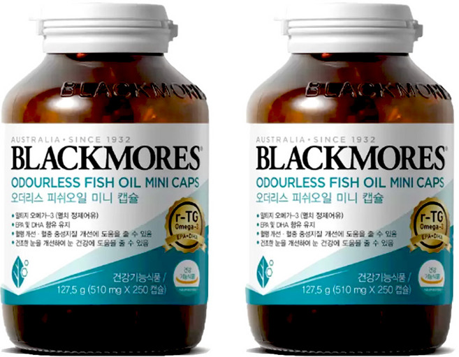 [웰꼼베베] 블랙모어스 오더리스 피쉬오일 미니캡슐 500정 8개월분, 250정, 2개