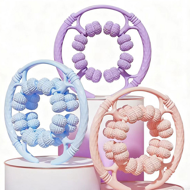 腿部滾輪按摩器 360度全包圍按摩, 珍珠紫,【全包圍32輪】, 32滾輪按摩器