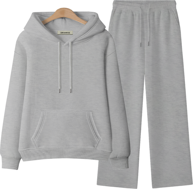몰토벨리노 [ANSANGSA] 무지 남녀공용 후드 상하SET