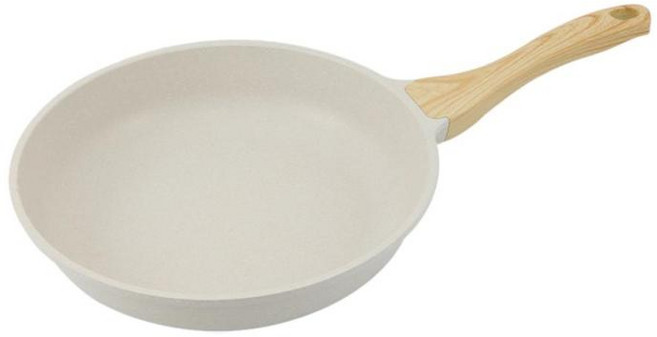 붙지 않는 프라이팬-손잡이가있는 화강암 코팅 조리기구 주방용 흰색 프라이팬 계란 팬 프라이팬, 직경 24cm, 하얀, 알류미늄, 1개