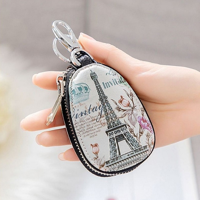 홈랜드 여성 차키지갑 키홀더 차키케이스 자동차키지갑 열쇠지갑 차키파우치, 에펠탑