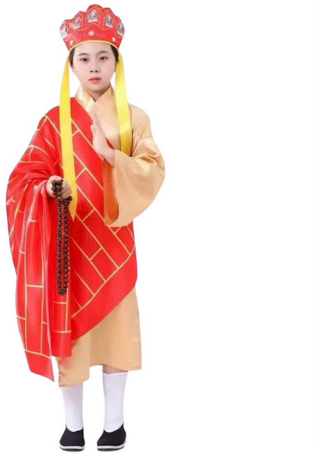 兒童唐三藏服裝角色扮演服裝 舒適透氣舞台表演服