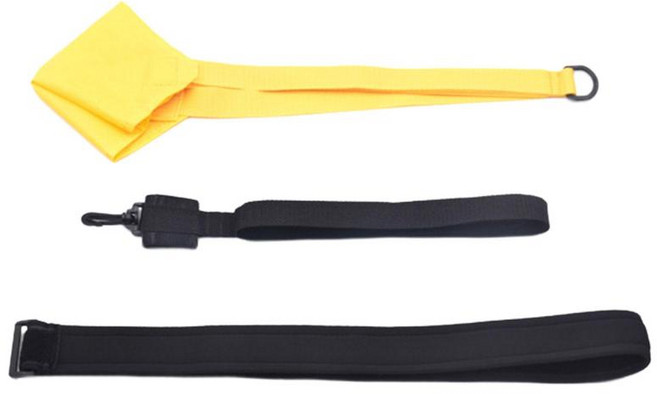 조정 가능한 벨트가있는 수영 저항 낙하산 수영 트레이너 초보자를위한 강도 훈련 도구 훈련 장비 민첩성 훈련, 나일론 및 PP, 40cm 옐로우, 1개