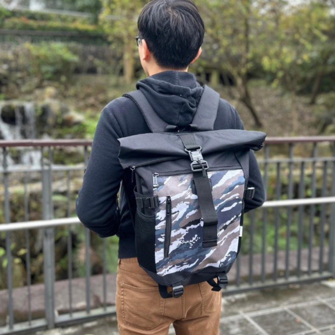 Spywalk 快取後背包 大容量 防潑水 迷彩, 藍灰迷彩, 1個