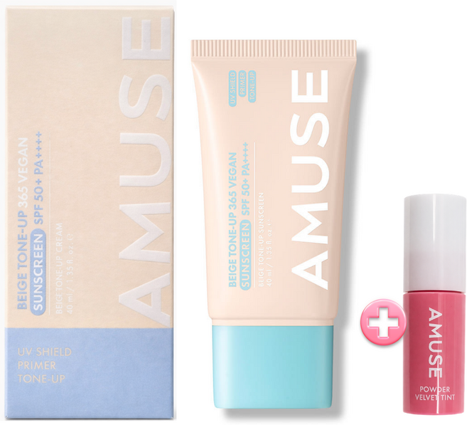 어뮤즈 베이지 톤업 365 비건 선크림 SPF50+PA++++ 사은품(미니틴트), 1개, 40ml