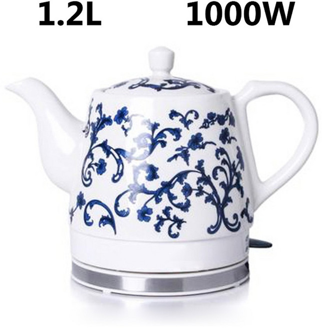 전기 세라믹 주전자 커피 포트 물 보온 장치 도자기 자동 전원 차단 건조 방지 연소 1.5L 220V, 1.2L