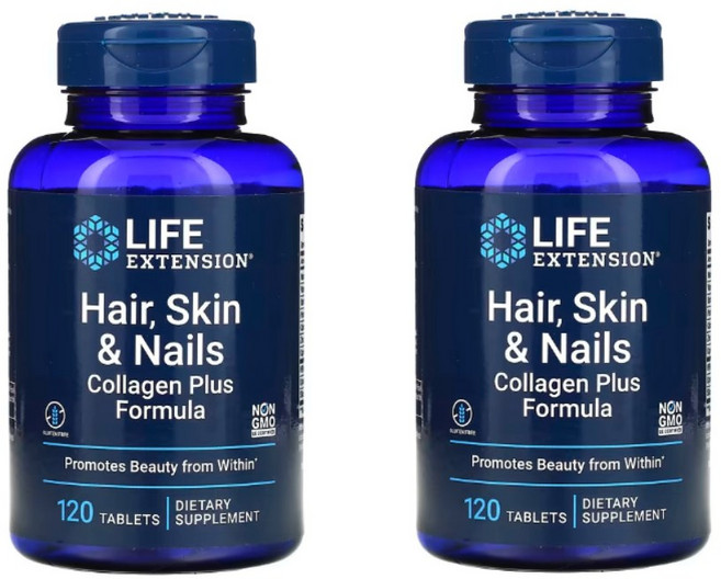 Life extension Hair Skin Nails Collagen Plus 라이프 익스텐션 헤어 스킨 네일 콜라겐 플러스 포뮬러 120정 2팩, 2개