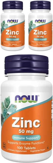 나우푸드 아연 50mg, 100정, 3개 - 쿠팡