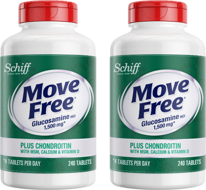 무브프리 글루코사민 HCI 1500mg 플러스 콘드로이틴 타블렛, 2개, 240정