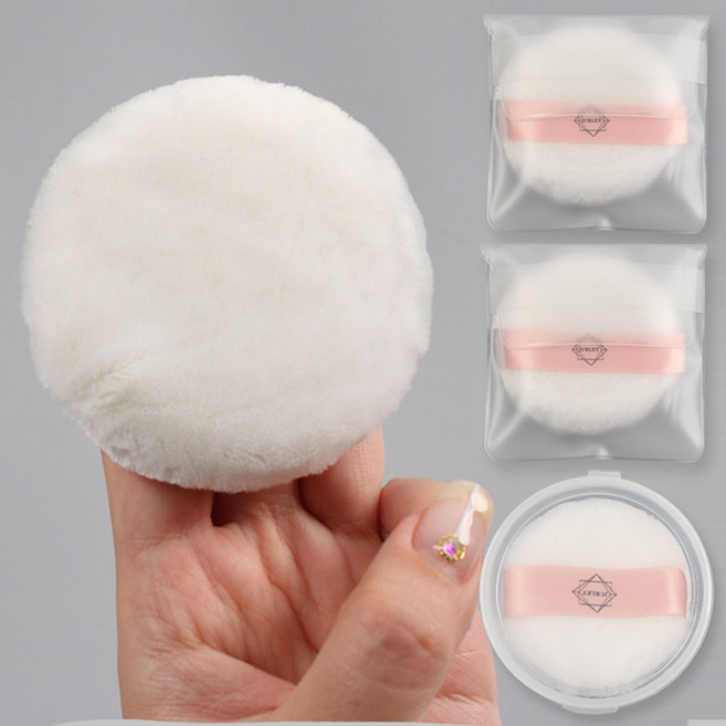 쥴레 파우더 퍼프 가루파우더 분첩 벨벳 스펀지, 3개, 75mm