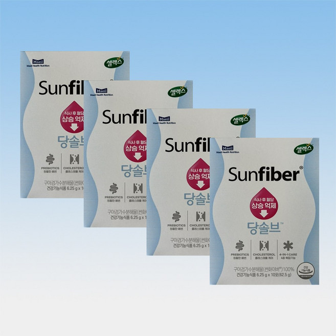 셀렉스 썬화이버 당솔브 혈당케어 스틱 프리바이오틱스 6.25g 10포 4박스 40일분, 셀렉스 썬화이버 당솔브 혈당케어 스틱 프리바이오틱스 6, 250g