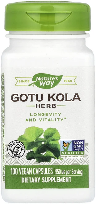 Nature's Way 고투콜라 허브 950mg 베지 캡슐 100정(캡슐 1정당 475mg), NaturesWay고투콜라허브950mg베지캡슐100정캡, 1개, 100정 - 쿠팡