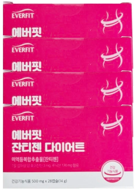 내츄럴플러스 에버핏 다이어트 잔티젠, 28정, 4개 - 쿠팡