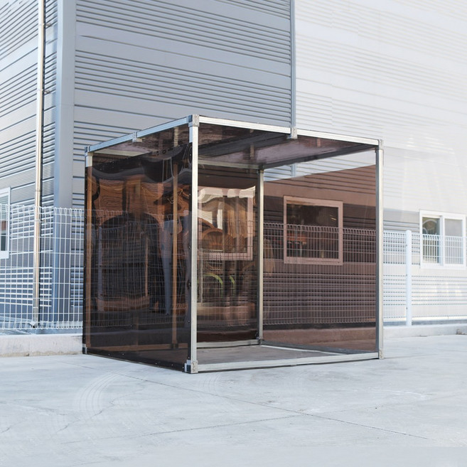 흡연부스 대기실 농막 재활용품부스 쓰레기분리수거장 2mx1mxH2m, 오픈형 대기실 2Mx1Mx2M (브라운)