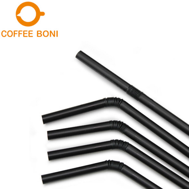 커피보니 자바라빨대 25cm 개별포장 500개입 검정 일회용빨대 스트로우 주름빨대, 1개