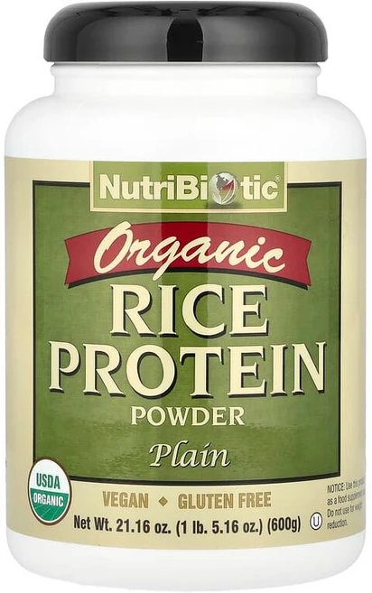 NutriBiotic 유기농 생쌀 단백질 플레인 600g(1lb 5oz) NBC-03000, 599 g, 1개, 600g - 쿠팡