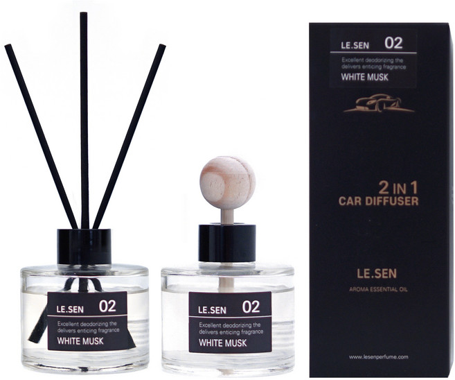 르센 아로마 에센셜 자연을 닮은 차량용 방향제 2in1 디퓨저 100ml x 2개, 그레이프 프룻