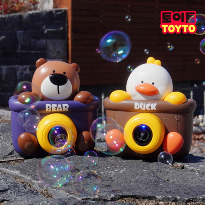 동물 자동 버블건 카메라 버블건 애니멀 카메라 자동 비눗방울 동물 버블건 대량 발사 버블건 대형 버블건 개틀링 버블건, 1개