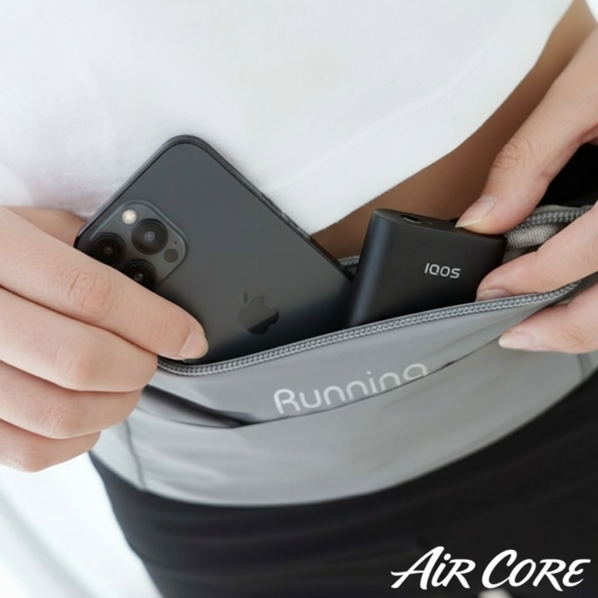 [완벽밀착]에어코어 초경량 러닝벨트 트레일러닝, 그레이, 1개