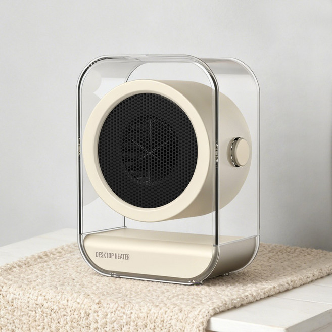 Cygoah 미니 가정용 온풍기 사무실용 전기히터 저소음 팬히터, 화이트, LKS-510