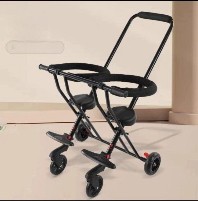 쌍둥이 트라이크 경량형 연년생 보행기 자전거 2인, C2 단일 바퀴 초경량 두꺼운 후륜