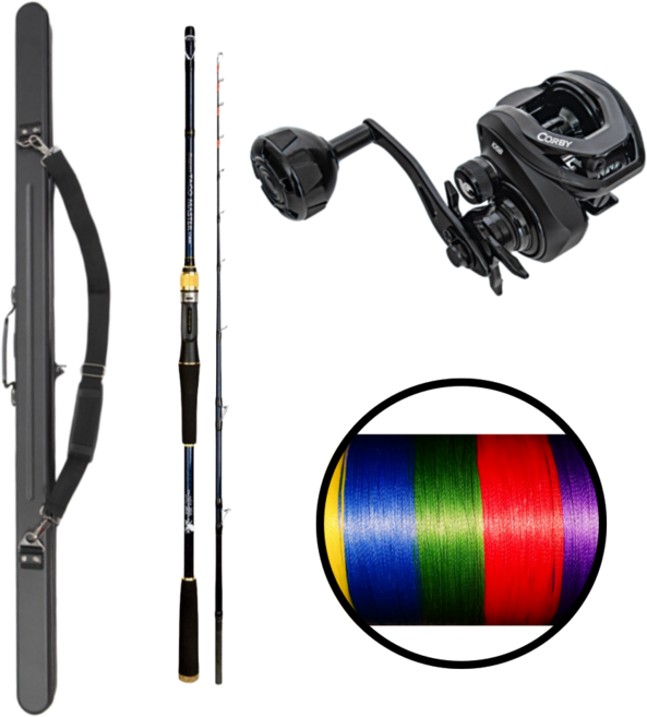 문어 낚시대 세트 바낙스 코비 베이트릴 바낙스 타코마스터 문어대 문어로드 셋트 케이스포함, 타코마스터 180H+코비 105B(우핸들)/로드케이스, 9합사 3호(200m) 라인셋팅