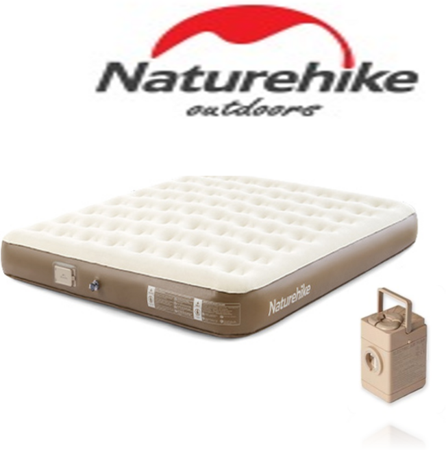 네이처하이크 신형 에어매트 25cm 3인용 자충매트 에어침대 NH 펌프 내장형, 베이지 1개