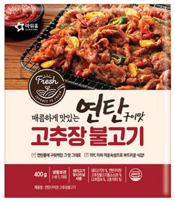 아워홈 연탄구이맛 고추장불고기 400g X 2개(냉동), 1개, 1g
