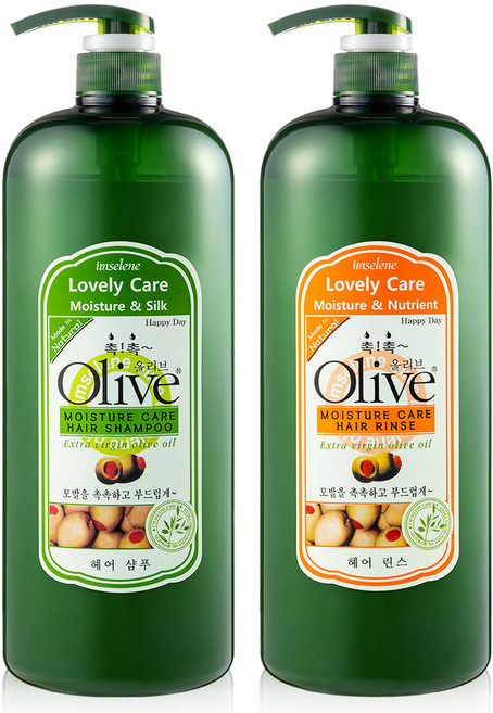 1+1 아임세레느 올리브 헤어 대용량 샴푸+ 린스, 1세트, 1.5L
