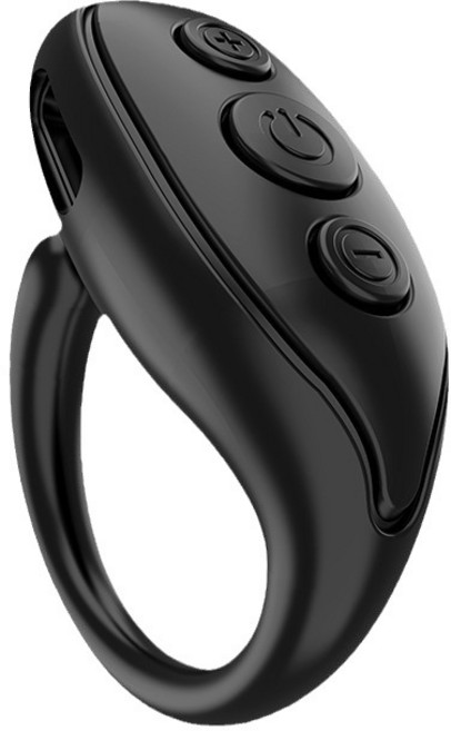 블루투스 반지 스마트폰 리모컨 핸드폰 원격제어 반지형 리모콘 원격조정 무선 컨트롤러 전자책 테블릿 셀카 쇼츠, 화이트