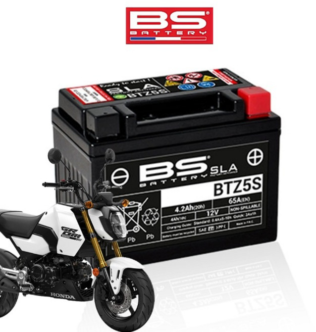 혼다 그롬 MSX125 BS배터리 SLA 타입 BTZ5S 유아사 YTZ5S 호환, 1개, MSX125/BTZ5S