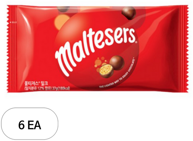 몰티져스 밀크 초콜렛, 37g, 6개