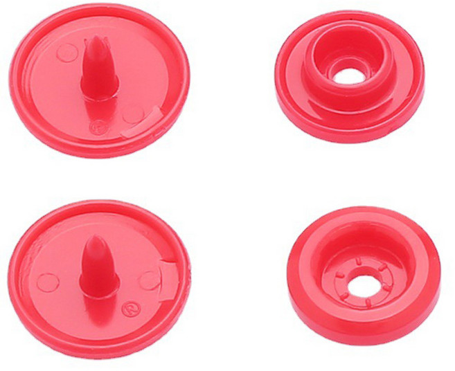 똑딱이 스냅단추 티단추 T3(10mm) T5(12mm) T8(14mm), 30세트, T5+RED