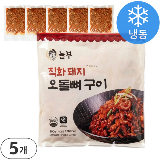 놀부 직화 돼지 오돌뼈 구이 (냉동) 5개입, 1개, 800g