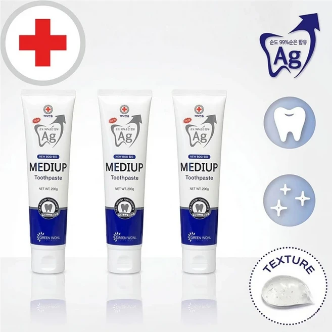 약국전용 순은99% 뉴 메디업치약 200g, 3개 - 쿠팡
