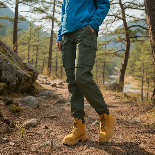 작은 아웃도어 남녀공용 방풍 워터리셔틀 플리스 목매임 등산 바지