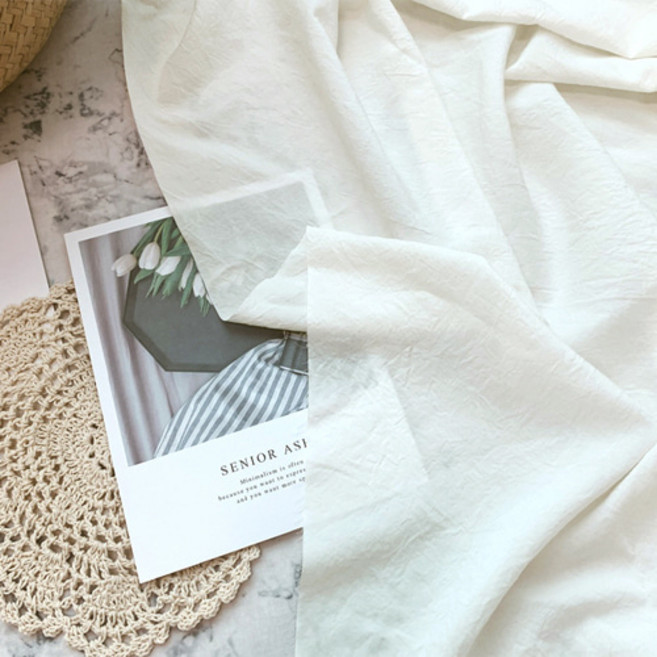 원단싸 대폭 워싱 모달 부드럽고 통기성만점 백아이 무지 이불 아기 원단, 1개