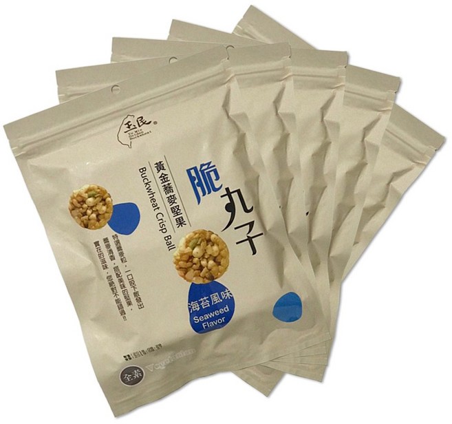 玉民 黃金蕎麥堅果脆丸子(海苔風味)(長榮點心 機上嚴選), 45g, 5包