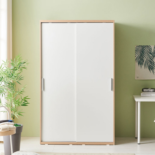 라자가구 위드 빅 1200 슬라이딩 옷장 행거형 jy195, 메이플화이트