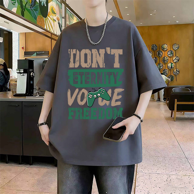 훌룰루 순면 남자 오버핏 프린팅 반팔티셔츠 패션 박스티 G3050