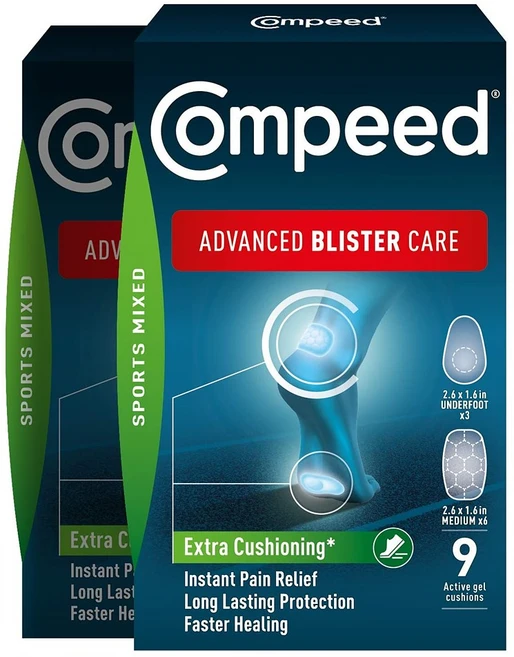 Compeed 컴피드 스포츠 믹스 물집 마찰 방지 패드 9개입 2팩, 2개 - 쿠팡