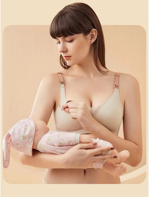 哺乳內衣 頂級半固定杯 不跑杯 孕婦超薄杯 果凍條網紗 上開口 撞色