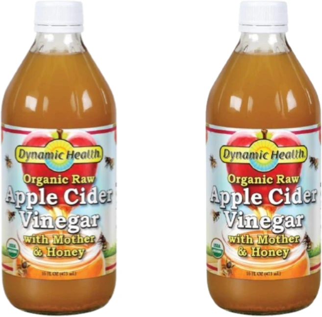 다이나믹헬스 무가공 사과 사이다 초모 식초 벌꿀 함유 애플 비니거 473ml x2병, 2개 - 쿠팡