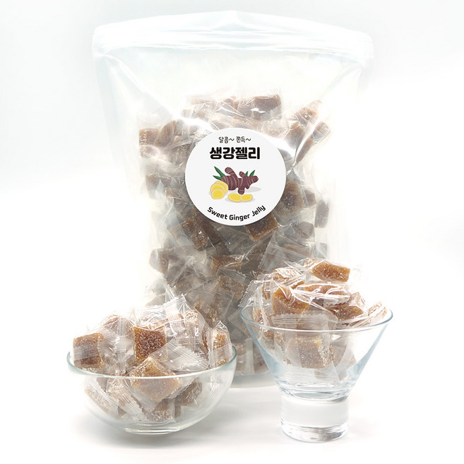 생강 젤리 개별포장 디저트 부모님 학생 아이 간식, 2개, 1kg