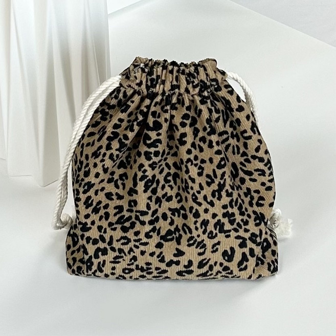 유스토어 핸드메이드 호피무늬 레오파드 복조리 파우치