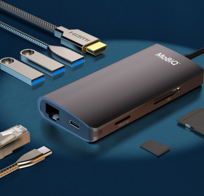 100W C타입 멀티 허브 PD 고속충전 데이터 전송 4K HD HDMI SD MSD 지원 기가 랜 인터넷 스마트폰 태블릿 패드 노트북 맥북 닌텐도 지원, 스페이스그레이, 1개