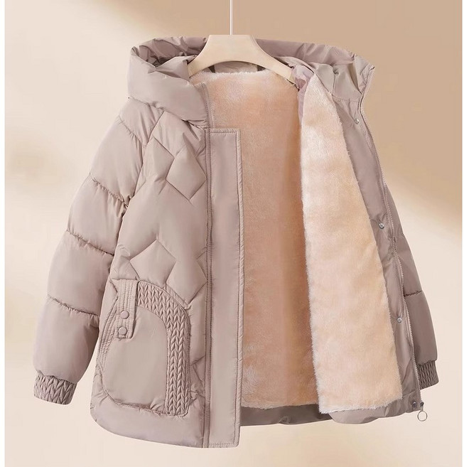 여성 겨울 후드 롱기장 양털안감 패딩자켓 극강보온 데일리 캐주얼 아우터 엄마코트